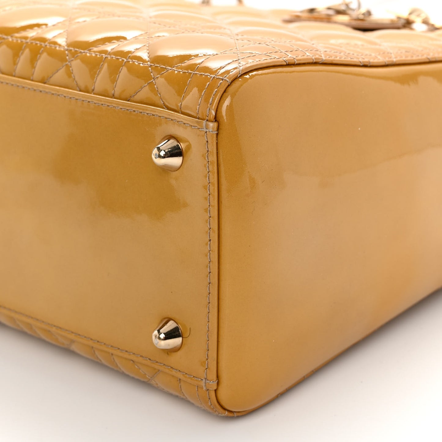 Patent Cannage Large Lady Dior Dark Beige