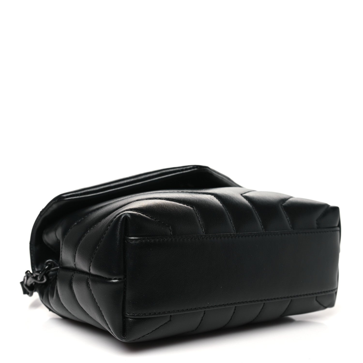 Saint Laurent Calfskin Y Quilted Monogram Monochrome Toy Loulou Crossbody Bag Black 4 of 11