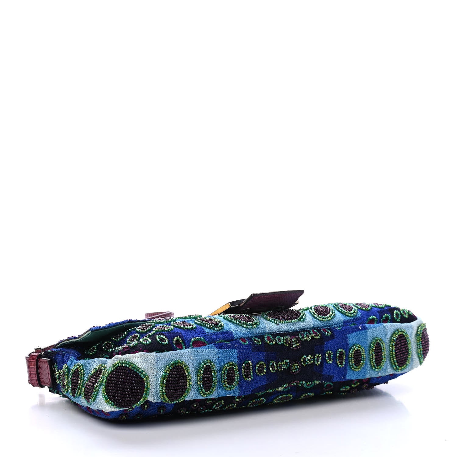 Fendi Lizard Beaded Baguette Blue 3 of 5
