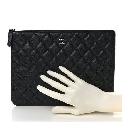 Chanel Iridescent Caviar Quilted Medium Cosmetic Case Black 2 of 8
