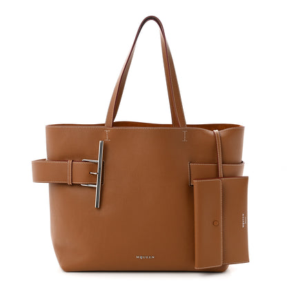 Alexander McQueen Grained Calfskin Large T-Bar Sling Tote  Tan 3 of 10