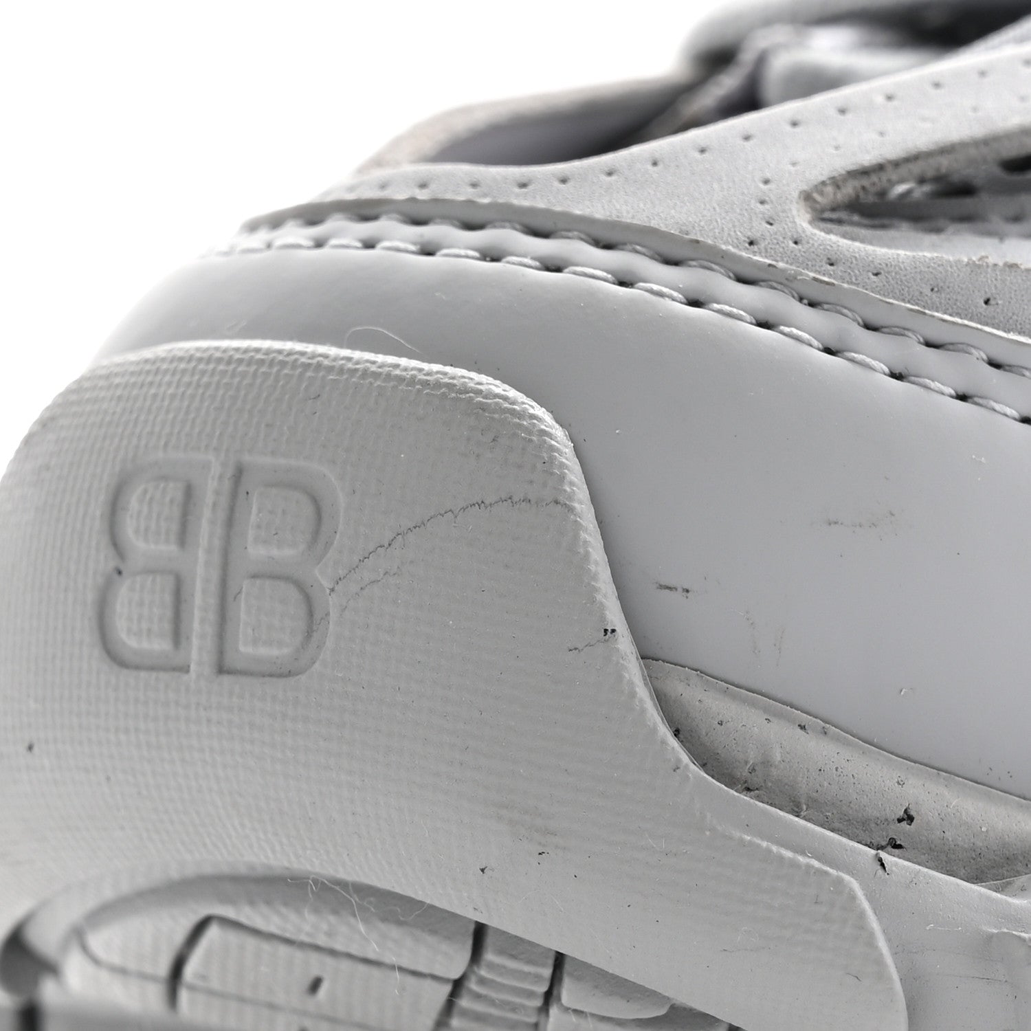 Balenciaga Rubber Mesh Fabric Monocolor Recycled Sole Womens Track Sneakers 35 Medium Grey 12 of 13