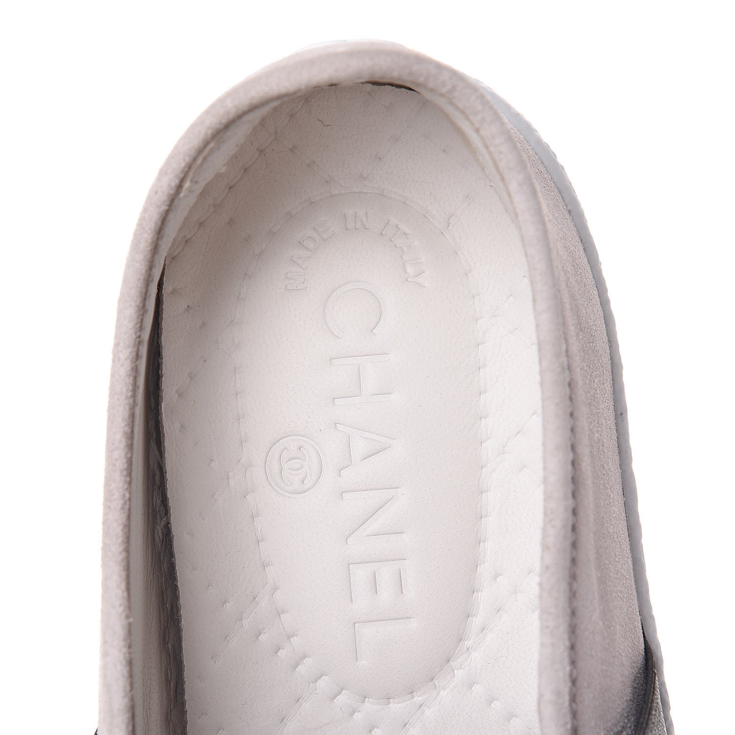 Chanel Suede Calfskin Tweed Sneakers 36.5 Black White 7 of 9