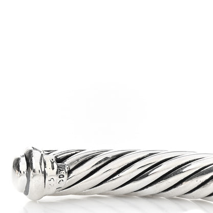 David Yurman Sterling Silver Diamond 7mm Cable Buckle Cuff Bracelet 4 of 4