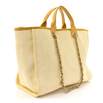 Chanel Woven Straw Raffia Medium Deauville Tote Yellow 3 of 17