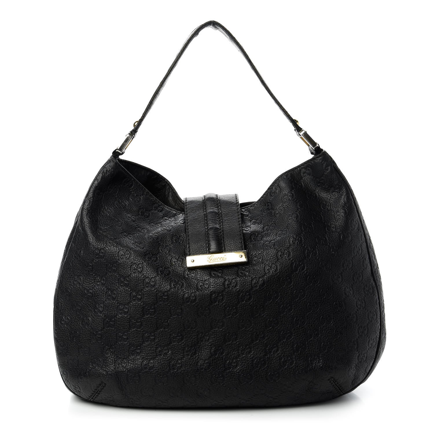 Gucci Guccissima Large New Ladies Web Hobo Black 1 of 11