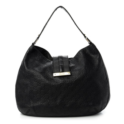 Gucci Guccissima Large New Ladies Web Hobo Black 1 of 11