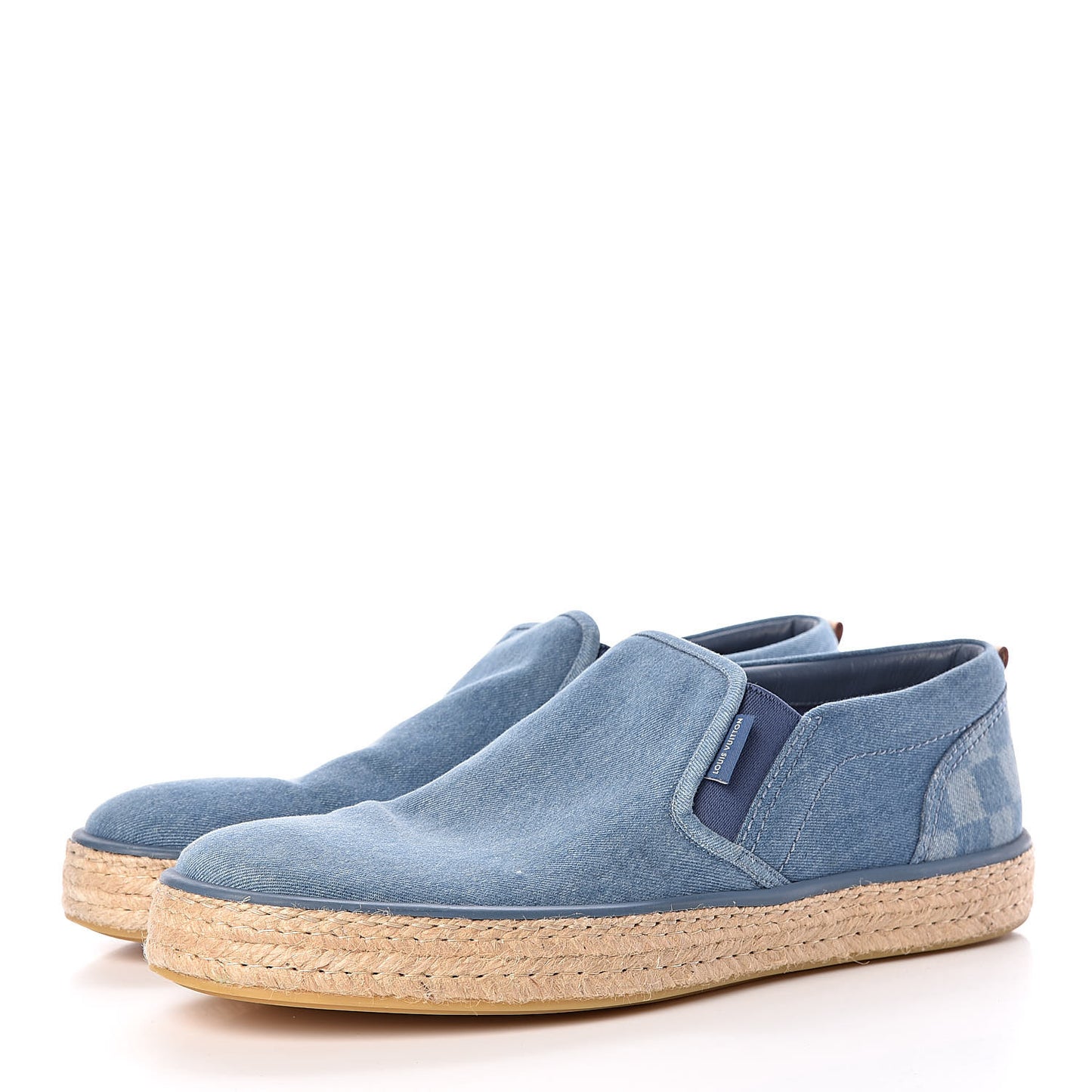 Denim Damier Mens Coconut Grove Espadrilles 12 Blue