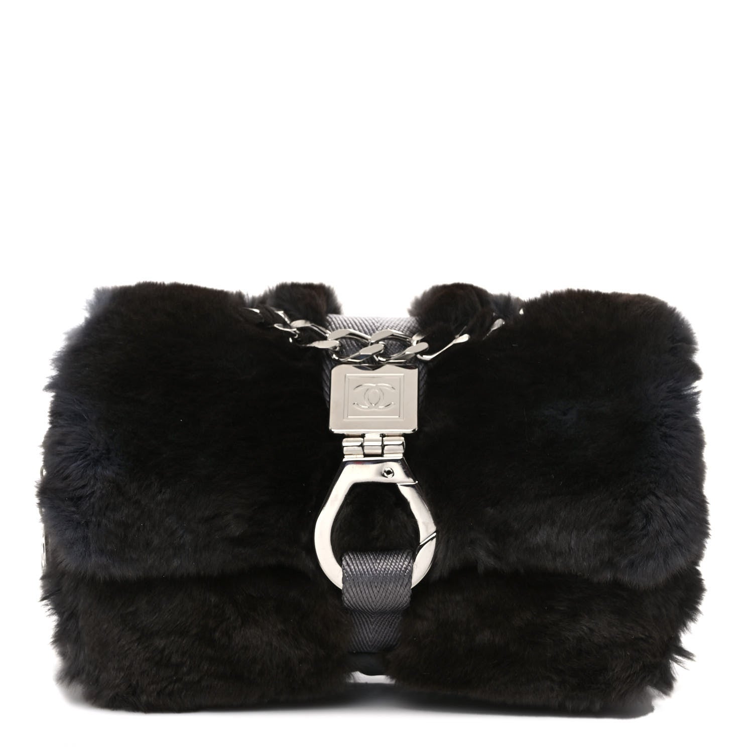 Chanel Rabbit Fur Sport Flap Dark Grey 1 of 10