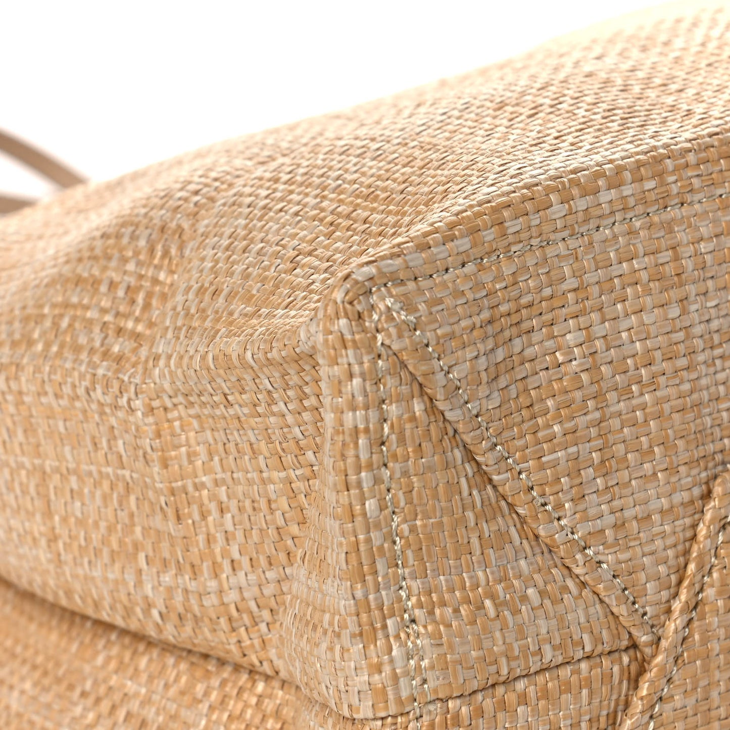 Raffia Logo Tote Naturale