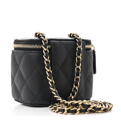 Chanel Caviar Quilted Mini Vanity Case With Chain Black 3 of 11