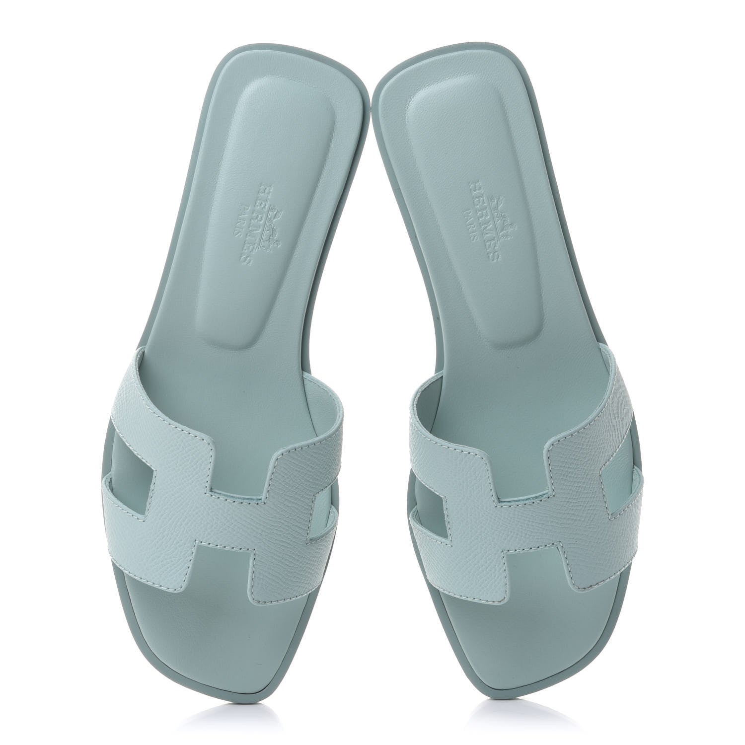 Hermes Epsom Oran Sandals 35.5 Vert Embrun 5 of 10