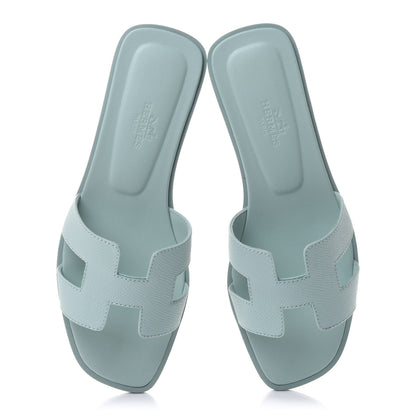 Hermes Epsom Oran Sandals 35.5 Vert Embrun 5 of 10