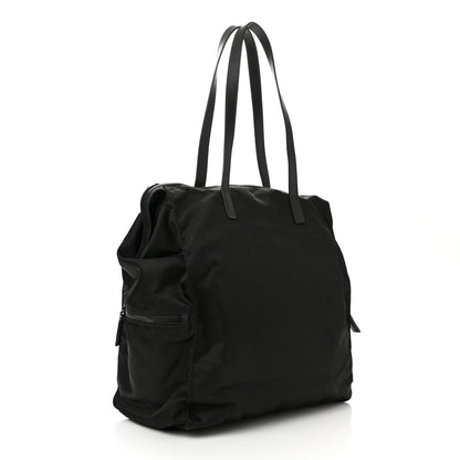 Prada Tessuto Nylon Saffiano Shopping Tote Black 2 of 9