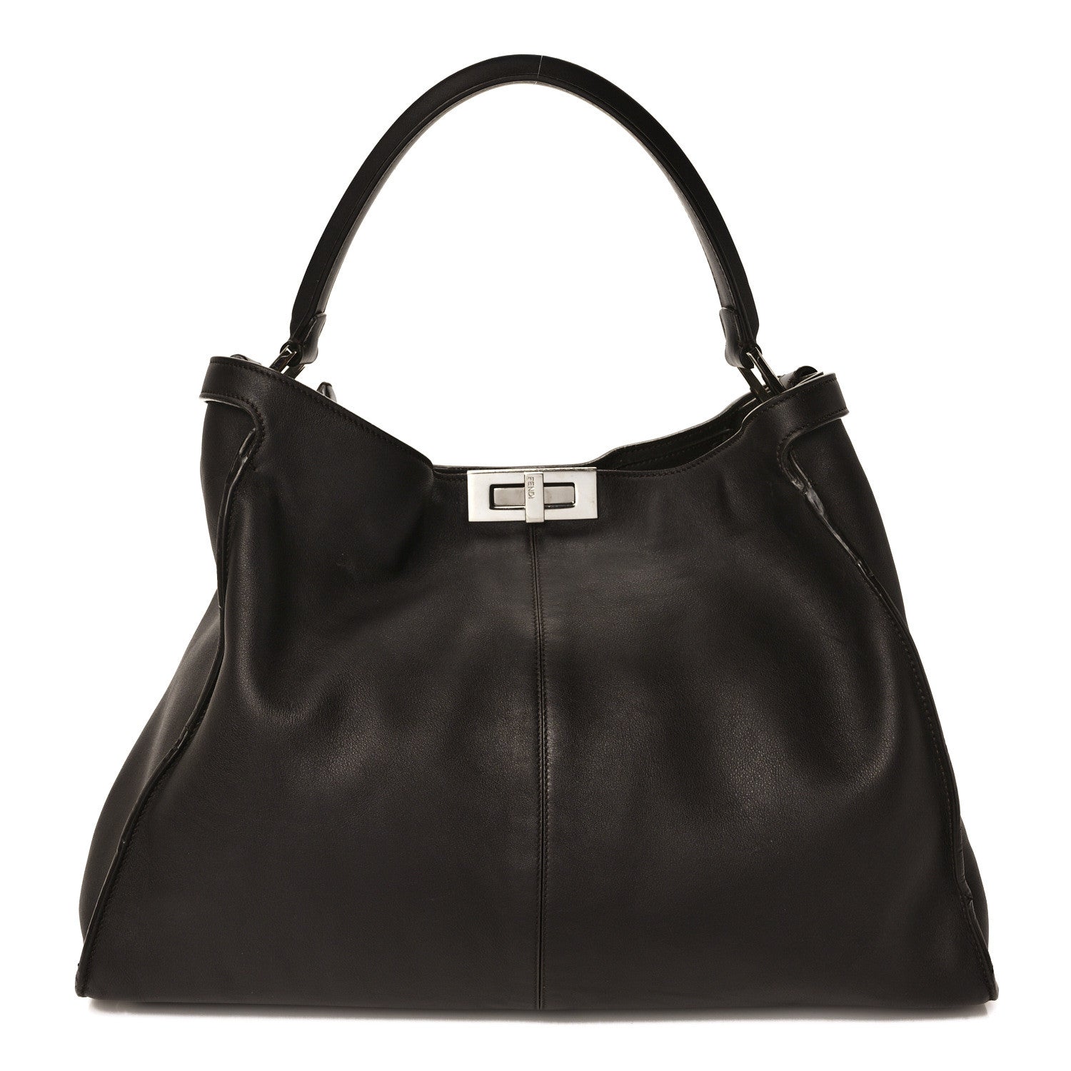 Fendi Vitello Seta Shearling FF 1974 Large Peekaboo X-Lite Brown 1 of 11