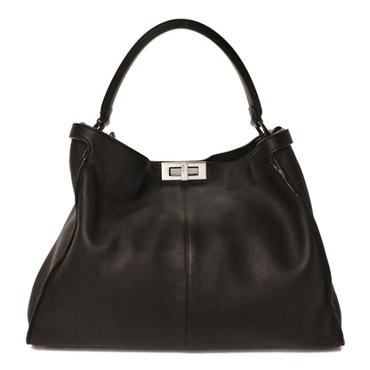 Fendi Vitello Seta Shearling FF 1974 Large Peekaboo X-Lite Brown 1 of 11