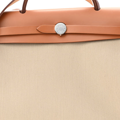 Hermes Vache Hunter Criss Viking Herbag Zip Retourne 31 PM Ecru Beige Naturel 8 of 10