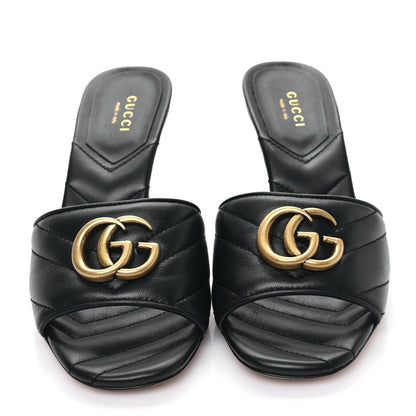 Gucci Nappa Matelasse GG Marmont 75mm Slide Sandals 36 Black 2 of 8