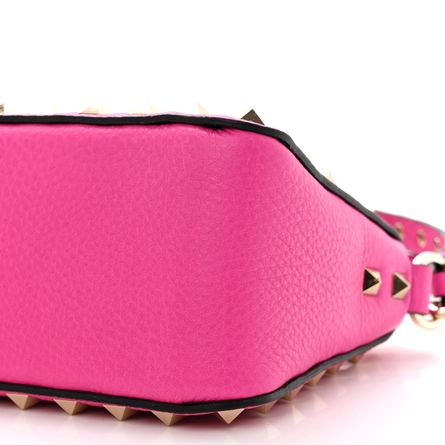 Pebbled Calfskin Small Rockstud Flip Lock Shoulder Bag Pink PP