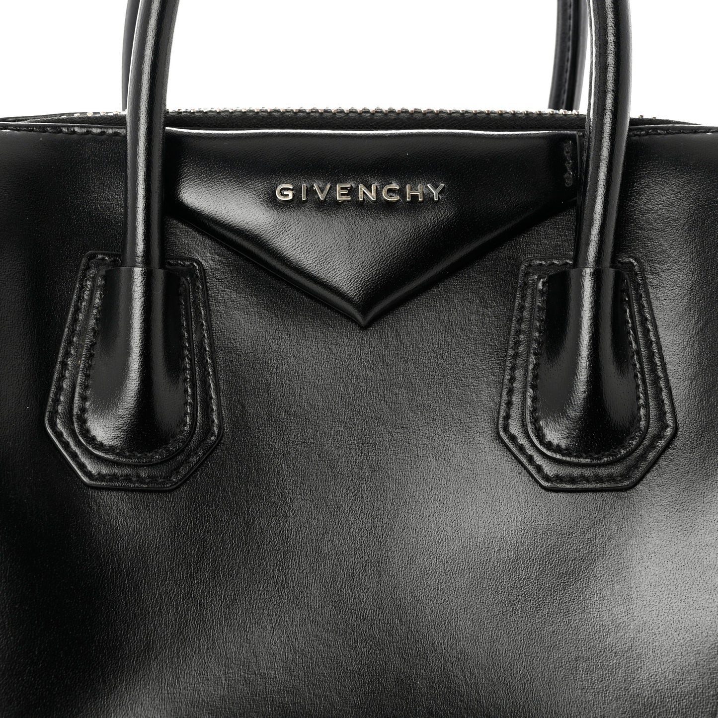 Shiny Lord Calfskin Small Antigona Black