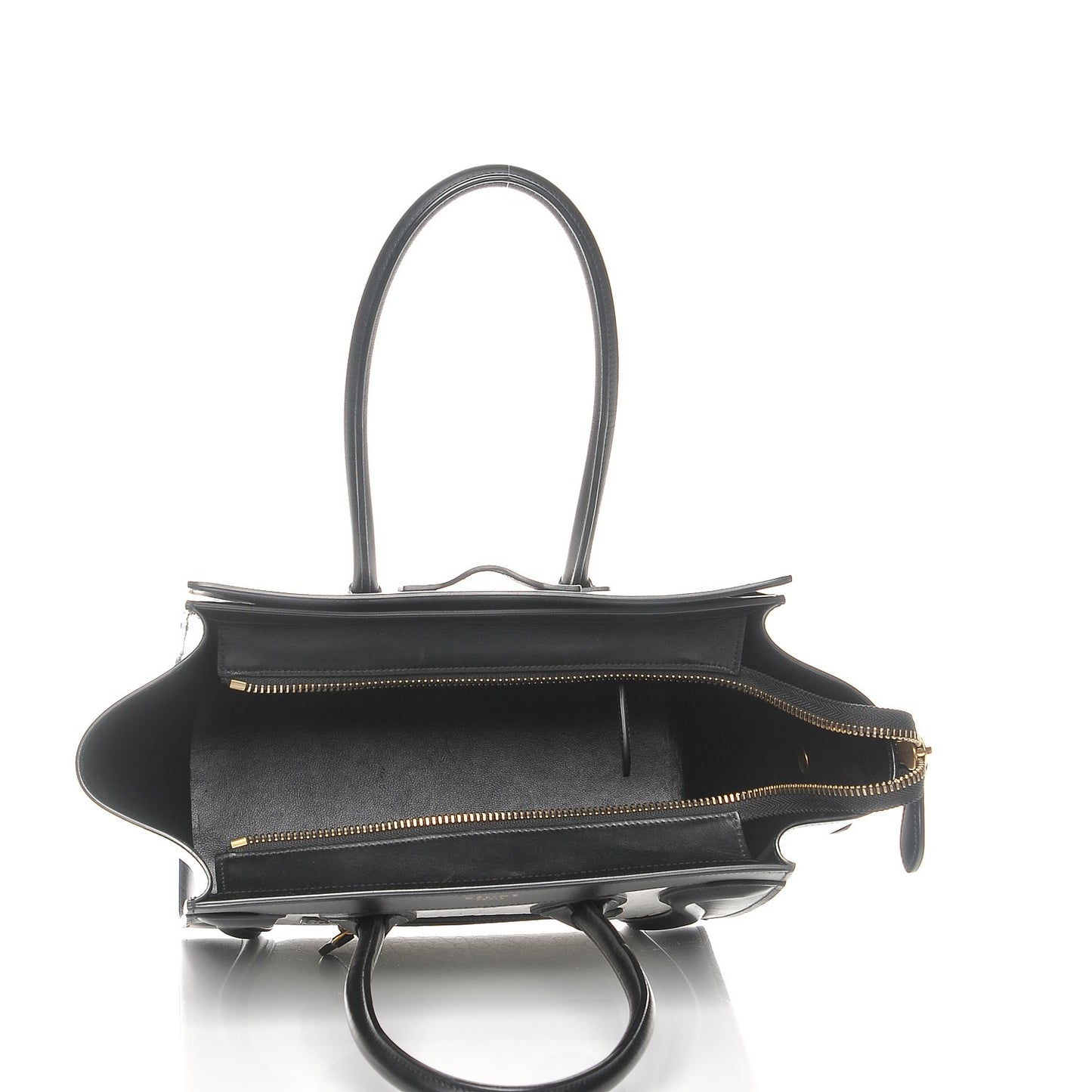 Shrunken Lambskin Micro Bi-Color Luggage Black White