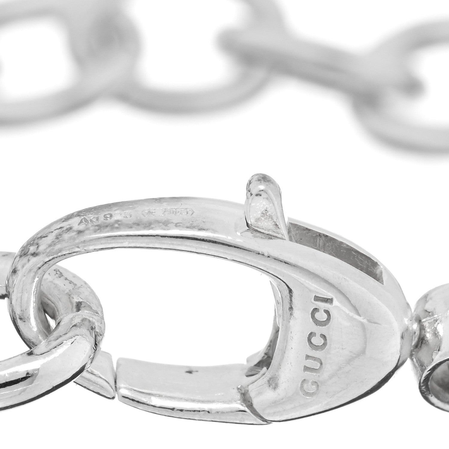 Gucci Sterling Silver G Heart Charm Link Bracelet 3 of 4