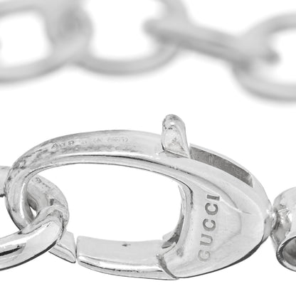 Gucci Sterling Silver G Heart Charm Link Bracelet 3 of 4