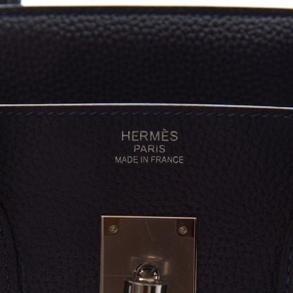 Hermes Togo Swift Officier Birkin 35 Bleu Nuit Vert Cypress 6 of 12