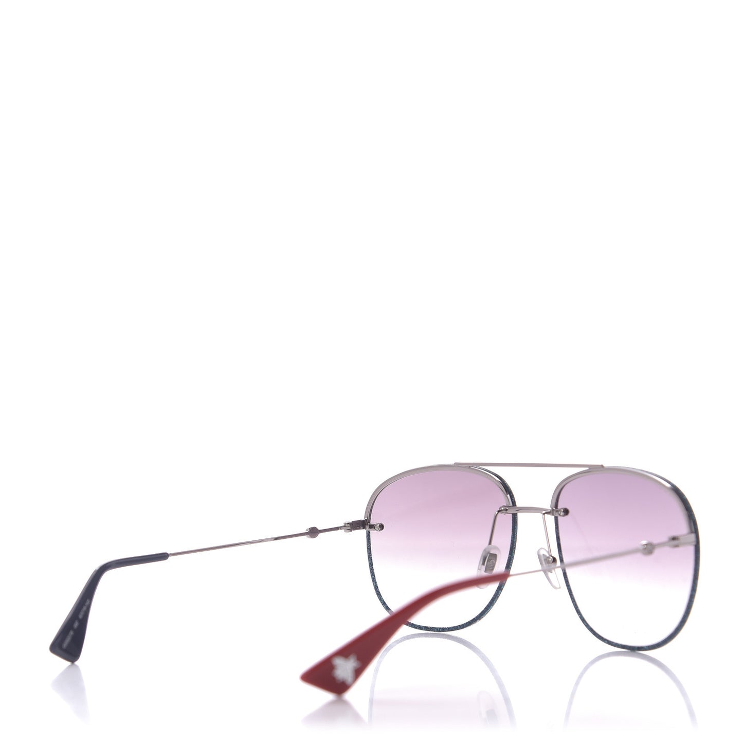 Metal Glitter Aviator Sunglasses G0227S Blue Silver