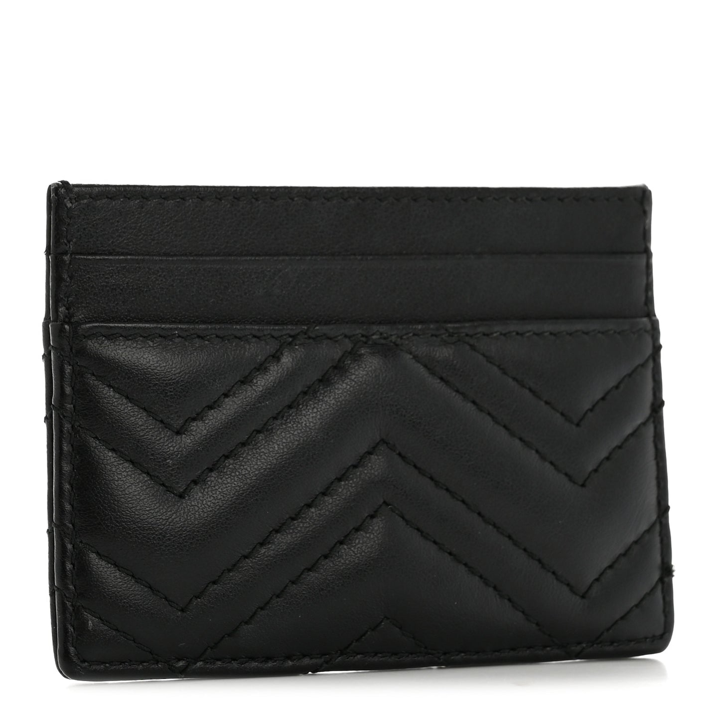 Calfskin Matelasse GG Marmont Card Holder Black
