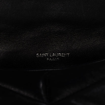 Saint Laurent Lambskin Quilted Toy Loulou Puffer Monogram Chain Satchel Black 6 of 11