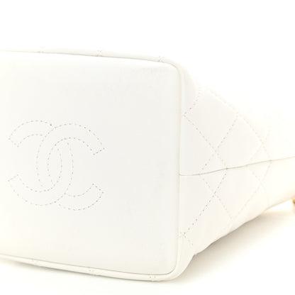 Chanel Lambskin Quilted Small Perfect Meeting Hobo White 10 of 10