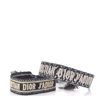 Christian Dior Woven Cotton J'Adior Friendship Bracelet Set Navy 1 of 4