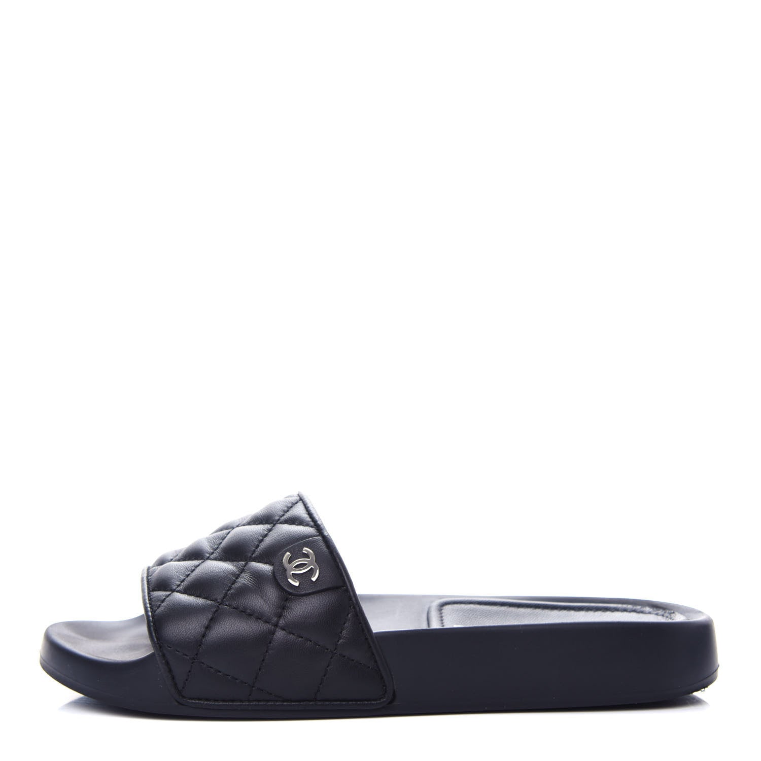 Chanel Lambskin Quilted CC Mules Sandals 35 Black 1 of 11