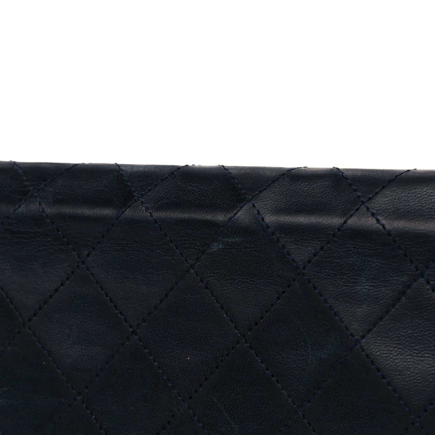 Lambskin Quilted Medium Single Flap Navy