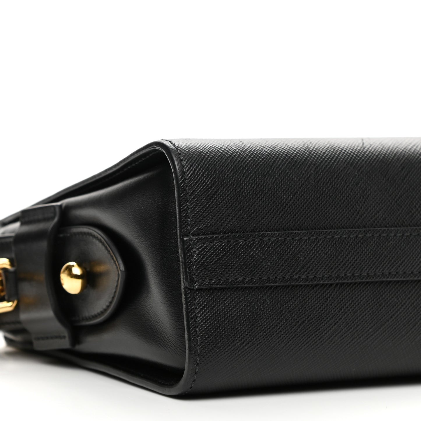 Saffiano City Calfskin Esplanade Crossbody Bag Black