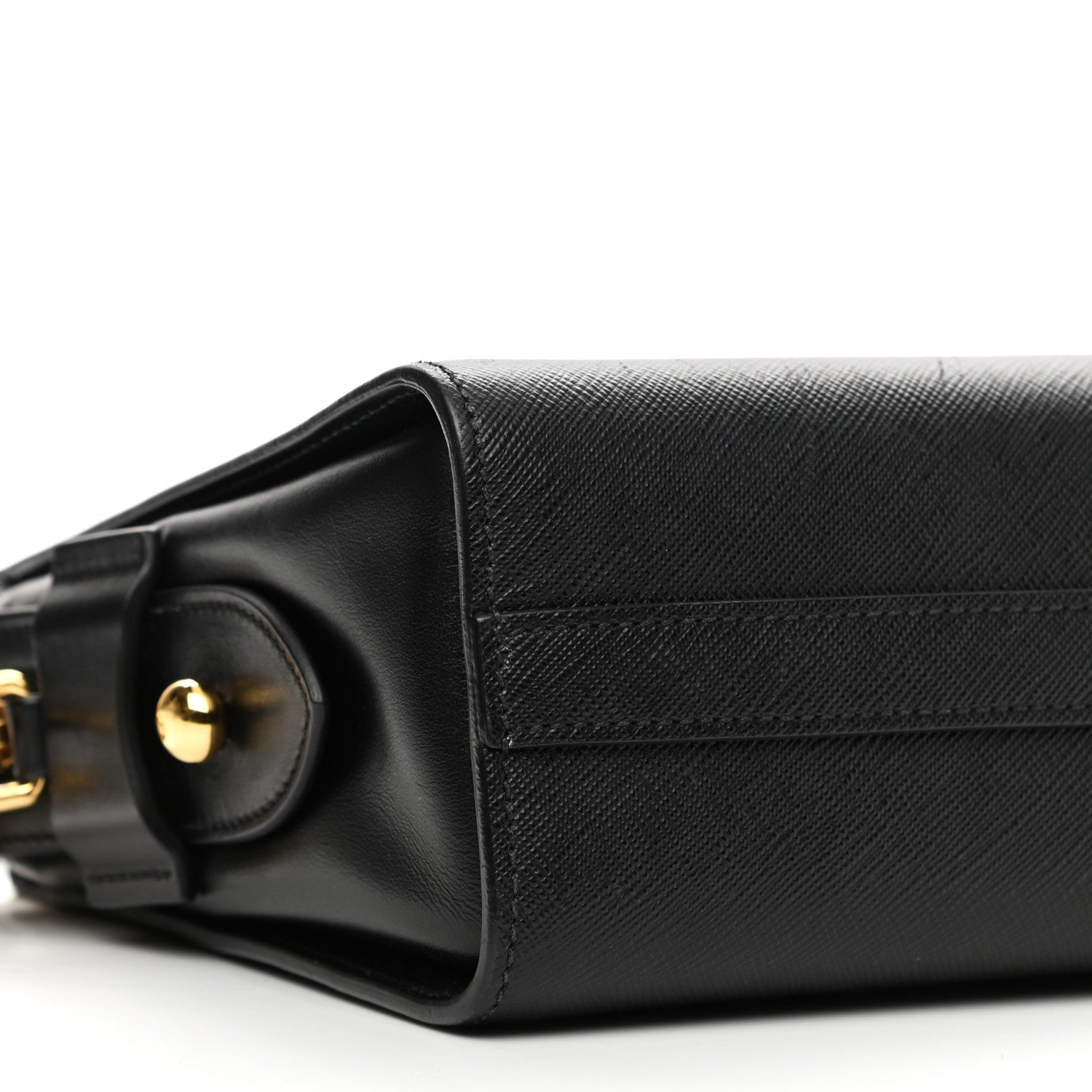Prada Saffiano City Calfskin Esplanade Crossbody Bag Black 9 of 10