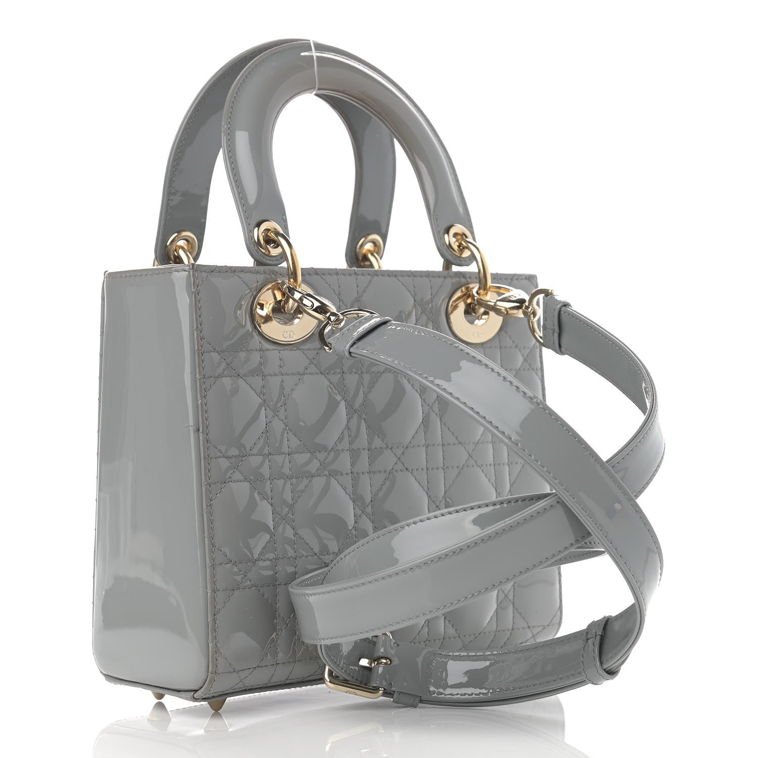 Christian Dior Patent Cannage Small Lady Dior Grey 3 of 18