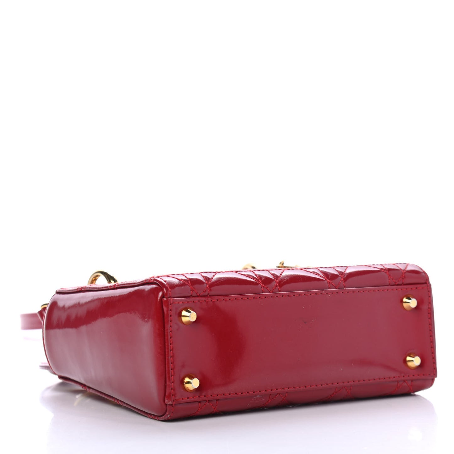 Patent Cannage Mini Lady Dior Red