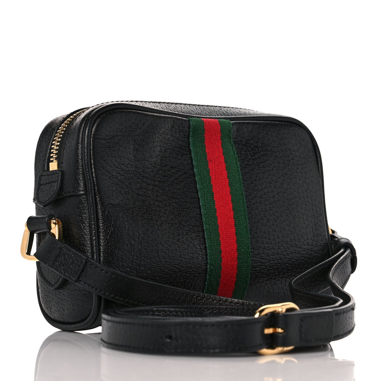 Calfskin Web Mini Ophidia Shoulder Bag Black