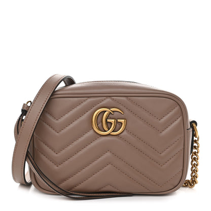 Gucci Calfskin Matelasse Mini GG Marmont Chain Shoulder Bag Porcelain Rose 1 of 10
