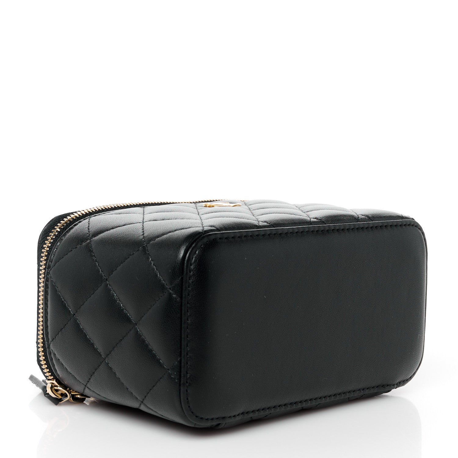 Chanel Lambskin Quilted Pearl Crush Small Vanity Case With Chain Black 4 of 11