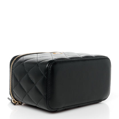 Chanel Lambskin Quilted Pearl Crush Small Vanity Case With Chain Black 4 of 11