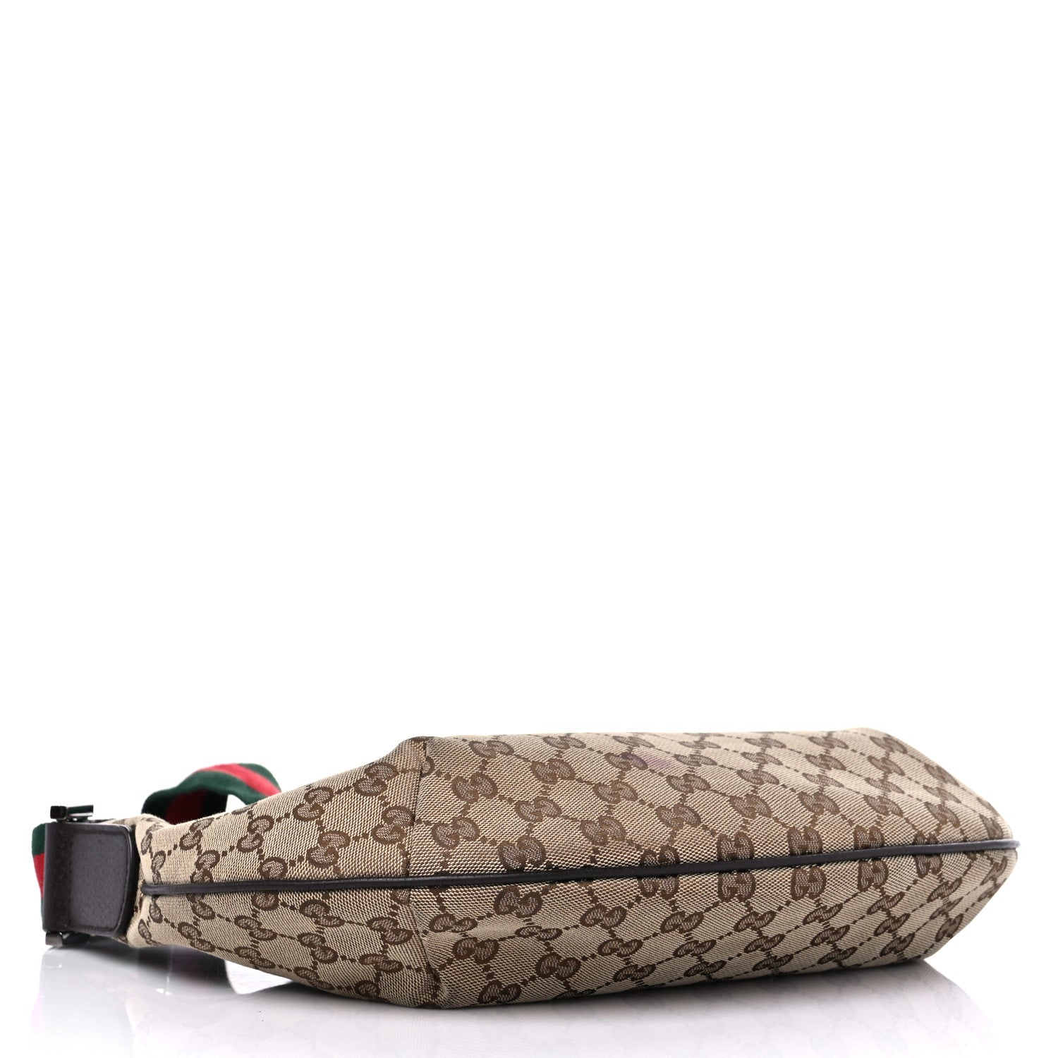 Gucci Monogram Web Medium Half Moon Hobo Dark Brown 4 of 14