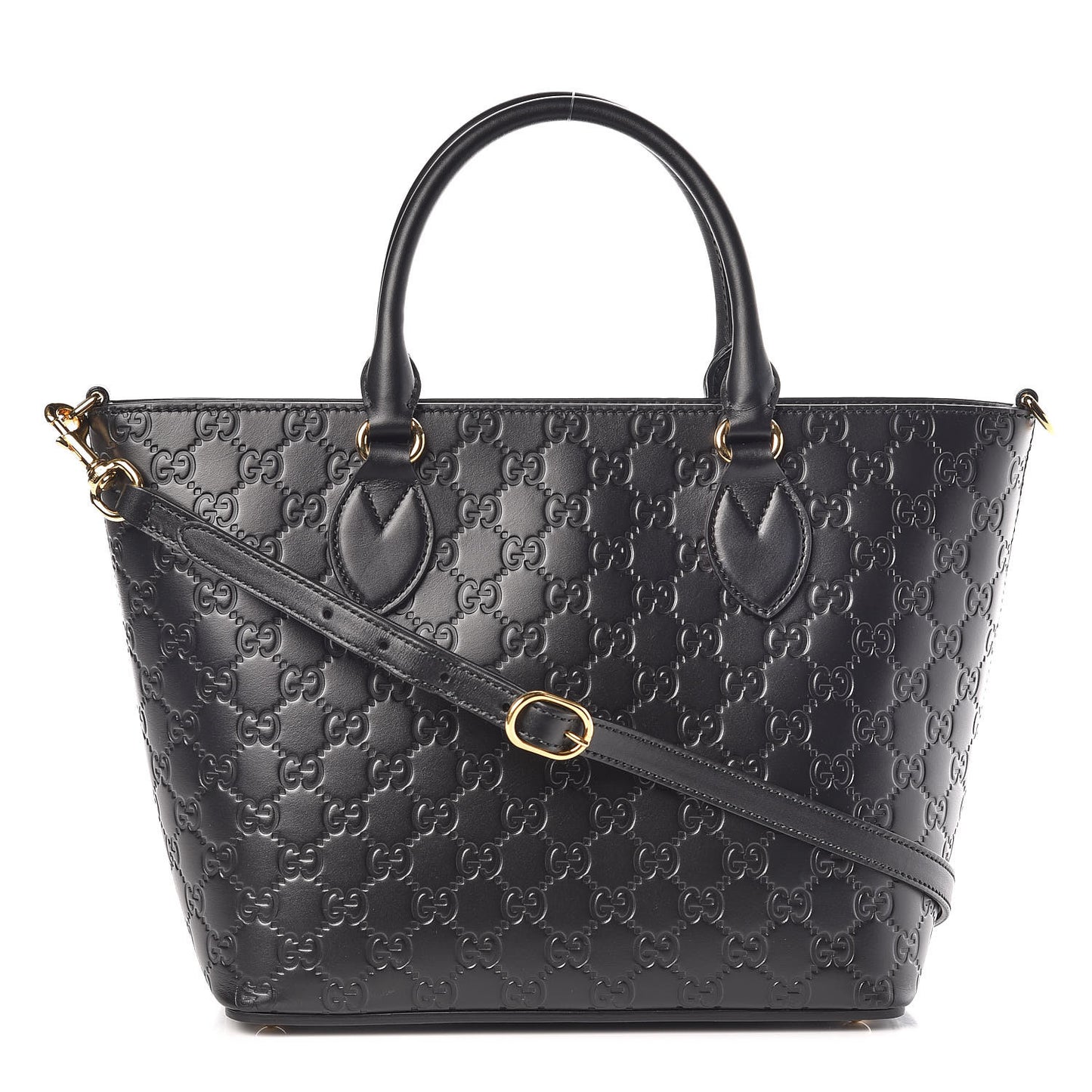 Guccissima Small Zippered Bucket Tote Black