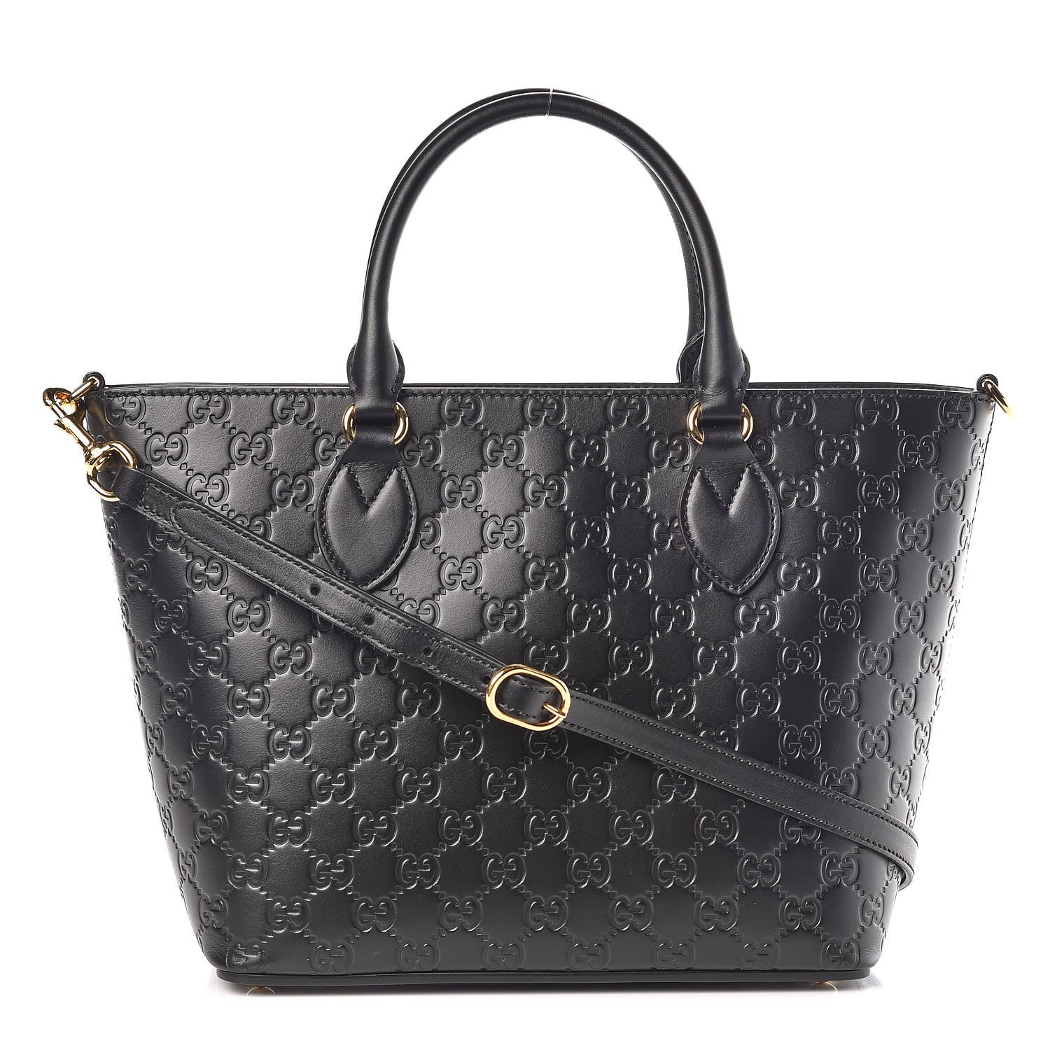 Gucci Guccissima Small Zippered Bucket Tote Black 1 of 16