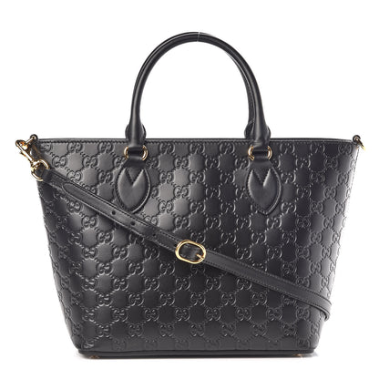 Gucci Guccissima Small Zippered Bucket Tote Black 1 of 16