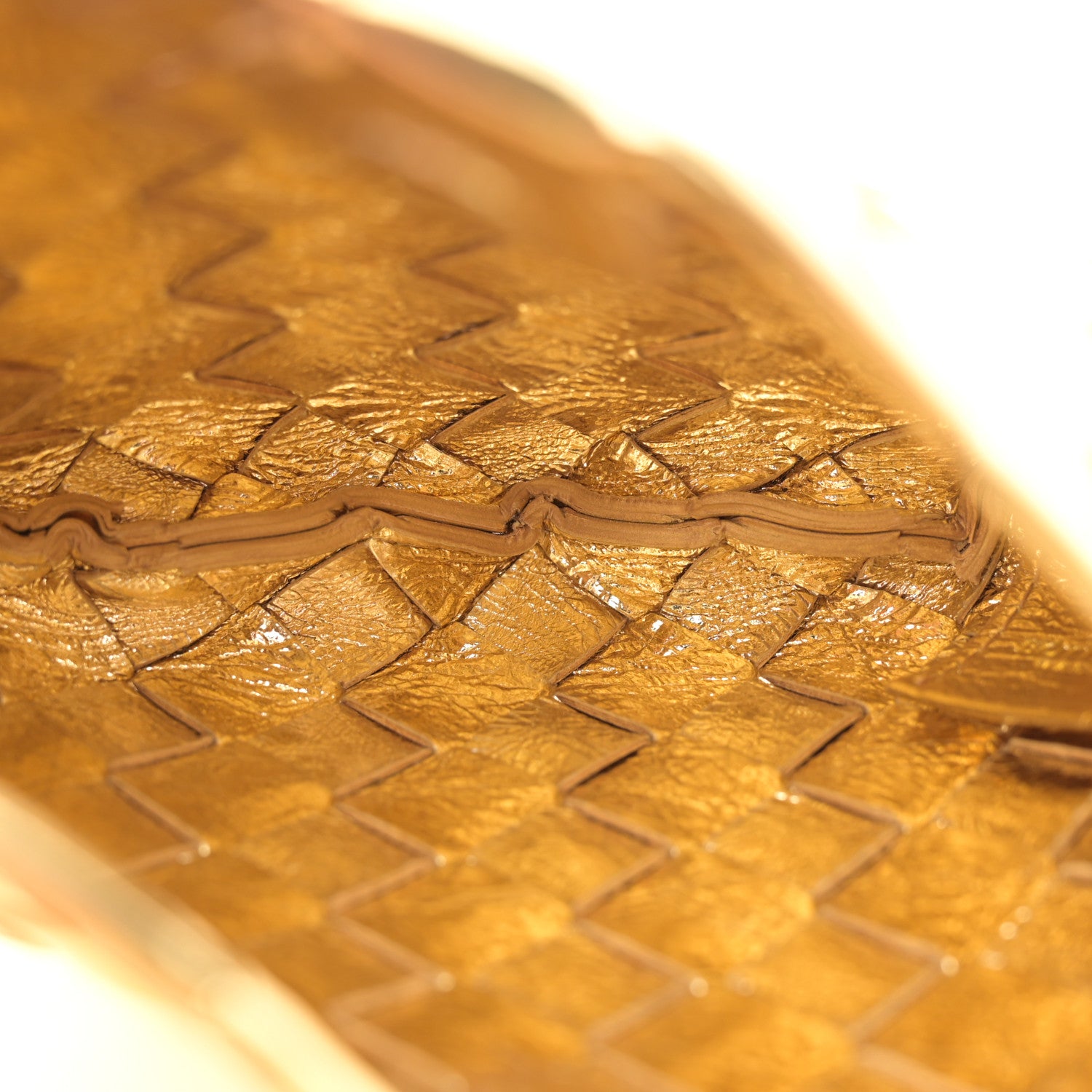 Bottega Veneta Mirror Laminated Nappa Intrecciato Mini Sardine Bag Gold 5 of 9