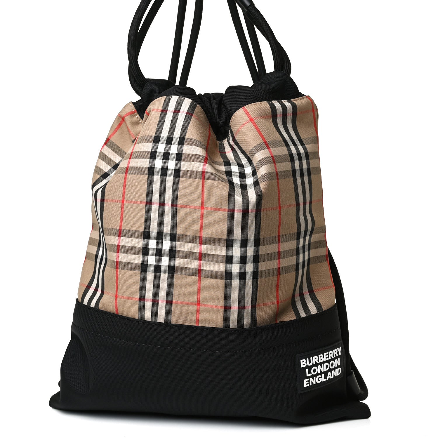 Burberry Printed Canvas Drawstring Bachpack Black 7 of 11