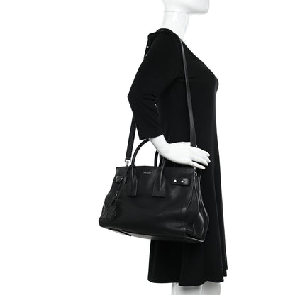 Saint Laurent Grained Calfskin Small Supple Sac De Jour Black 2 of 16